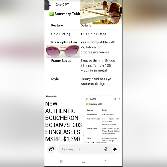 🏆Boucheron18K Gold Pplated BC0097S 003 ‼️Made In France ! - Picture 5 of 16